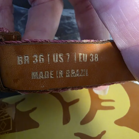 NWT Farm Rio Caramel Tan Whipstitch Fisherman Sandals Palm Tree Adjustable Strap - Picture 15 of 17